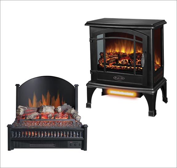 Electric fireplace and log set. Click here for electric appliance heaters