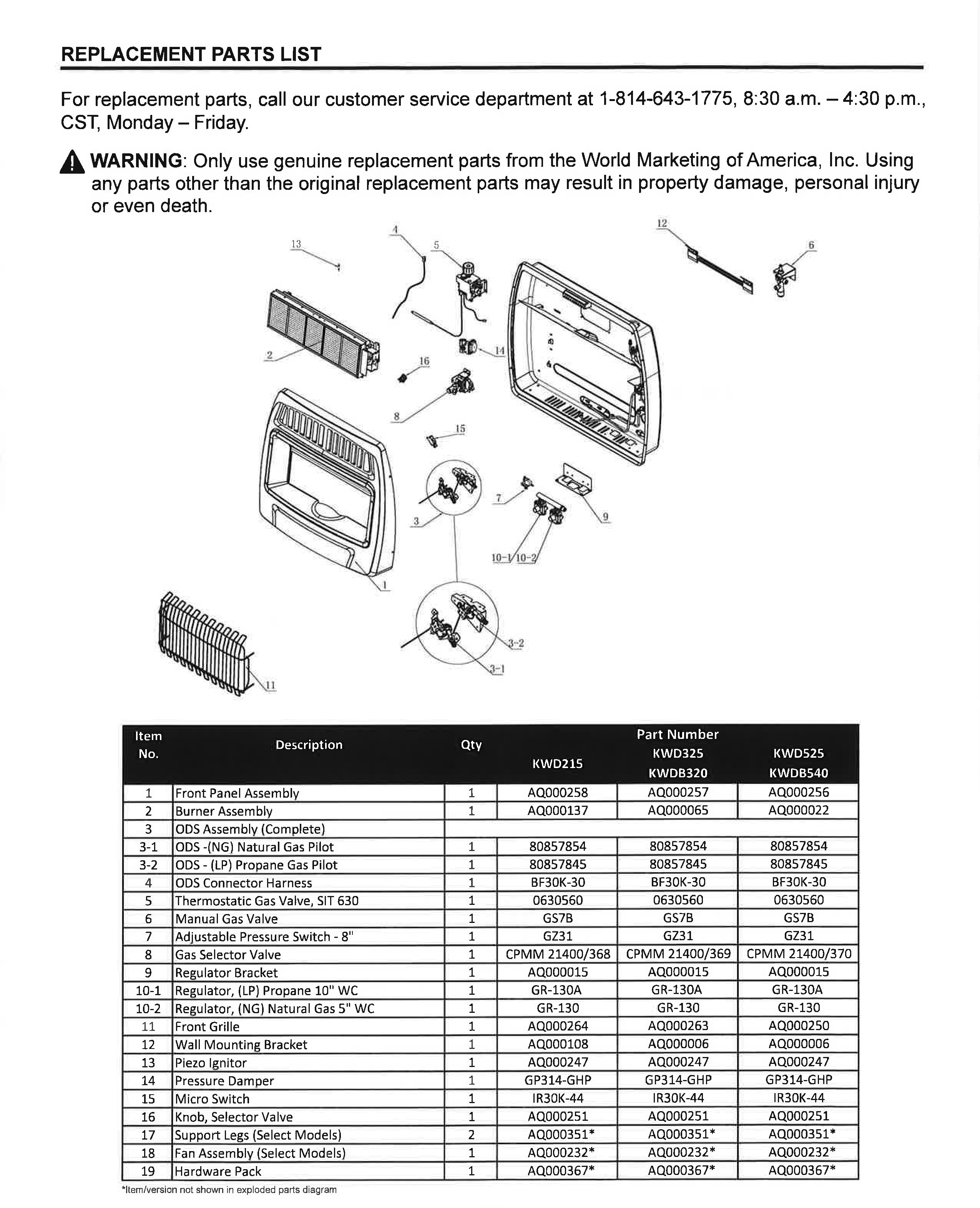 Dyna glo hotsell propane heater parts